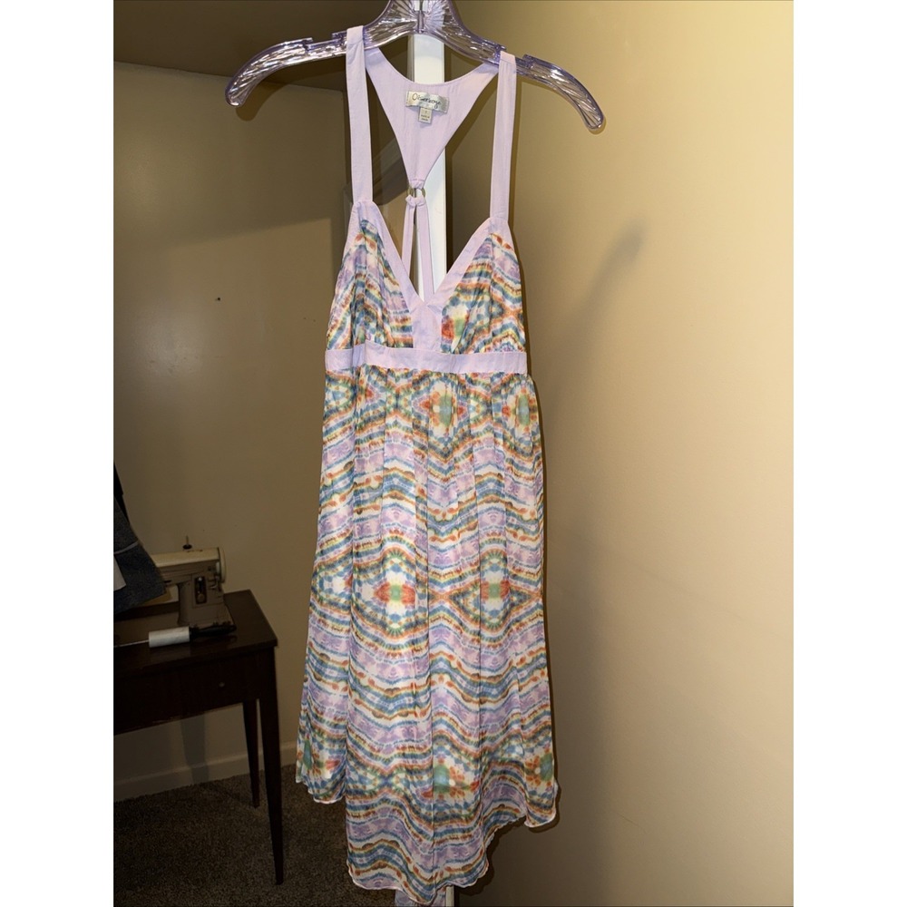 Olsenboye Dress Women Size 7 Purple Psychedelic Mid Length Summer Sundress
